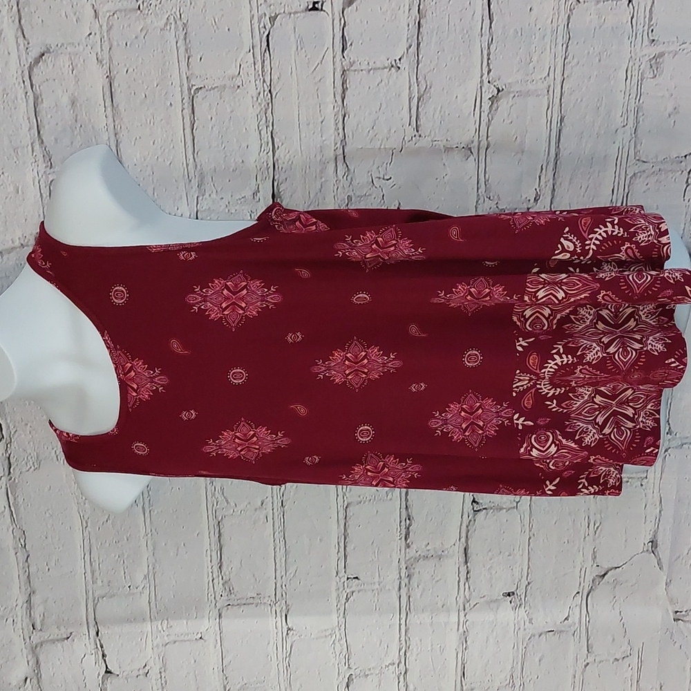 So Mandala Maroon Tank Top Sleeveless XS Extra Small